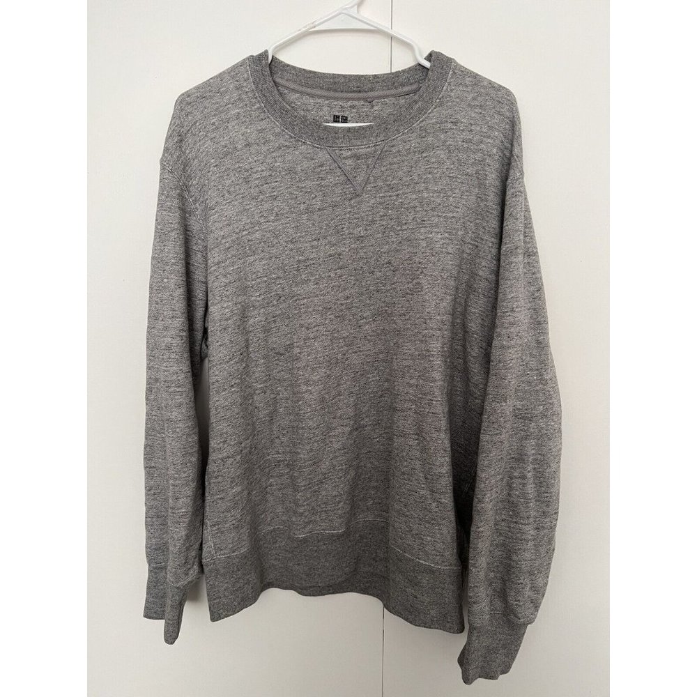 Uniqlo Sweatshirt Womens L Long Sleeve Pullover Sweater Crew Neck Gray